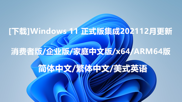[下载] (简/繁/英/ARM) Windows 11正式版消费者和企业版原版ISO镜像