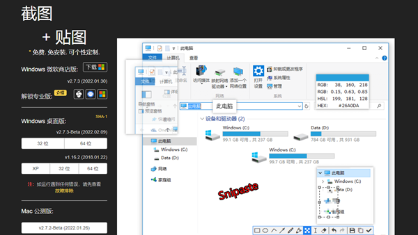[正版软件] 专业截图/贴图软件Snipaste专业版 解锁高级功能券后仅需89元