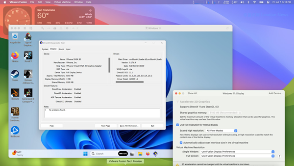 [下载] VMware发布新版Fusion虚拟机 为Mac带来Win11 Arm版3D加速