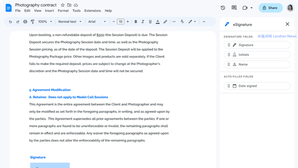 推进无纸化办公：谷歌开放谷歌文档和谷歌云端硬盘的电子签名功能