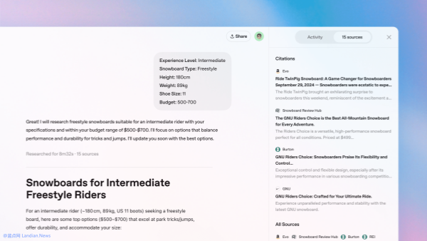 ChatGPT推出深度研究AI代理 可以帮助用户以研究分析师的水准进行数据研究