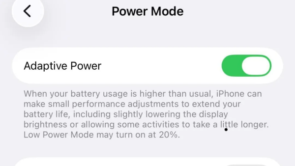 苹果在iOS 26中带来自适应电源功能 降低屏幕亮度和降低性能延长续航时间