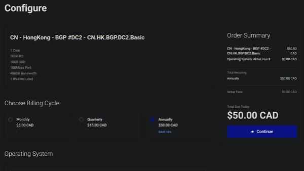 服务器推荐：VMISS香港BGP线路DC2机房 延迟低/下载速度快/每月仅25元