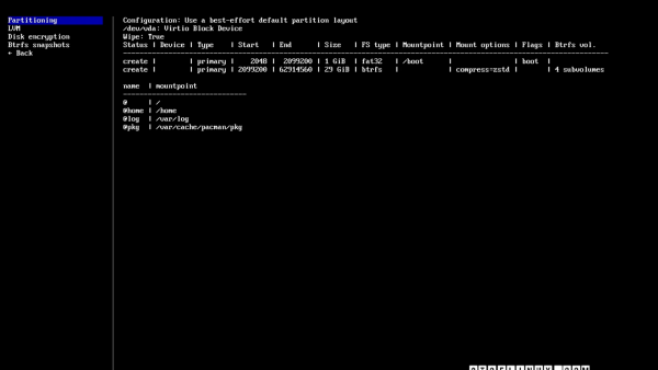 Arch Linux全新的基于TUI文本用户界面的安装器发布 将成为默认安装器