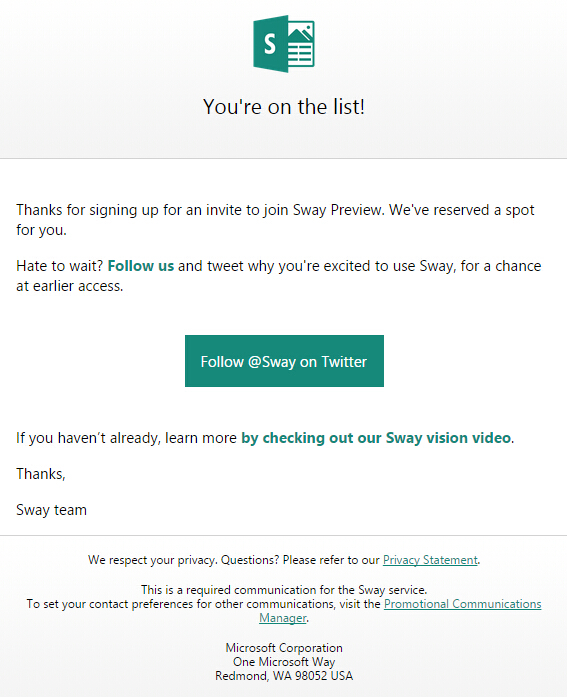 Office Sway--轻量级演示产品