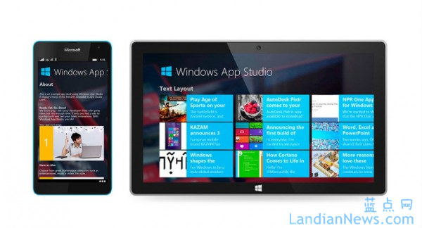 微软Windows App Studio更新 用户可创建Windows 10应用