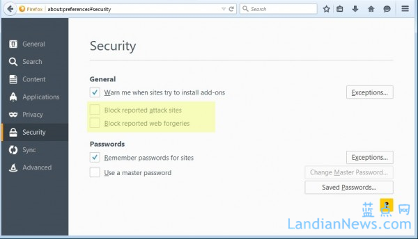 广告软件偷偷关闭Mozilla Firefox的安全浏览功能