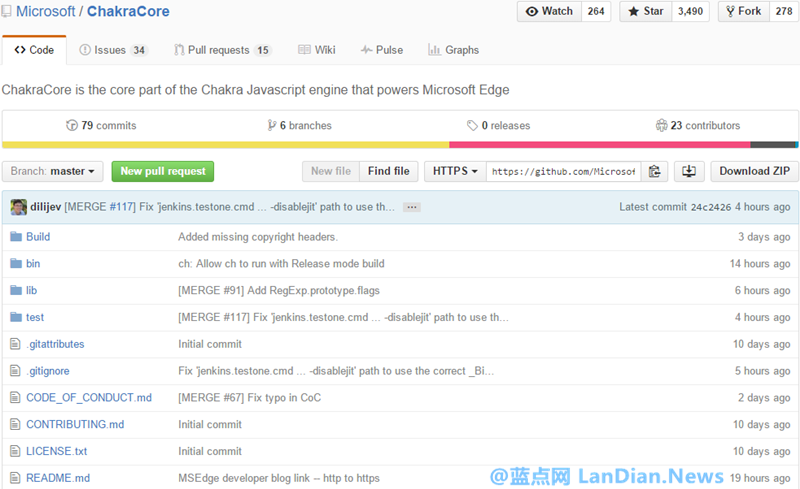 微软开源Microsoft Edge及IE浏览器的JavaScript引擎Chakra