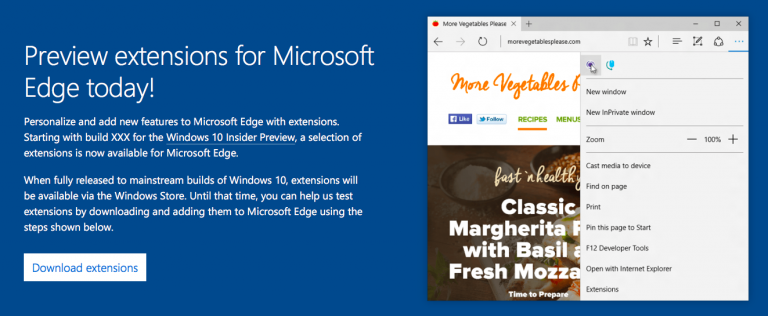 微软推送Windows 10 Build 14291版更新 Microsoft Edge终于迎来了扩展支持