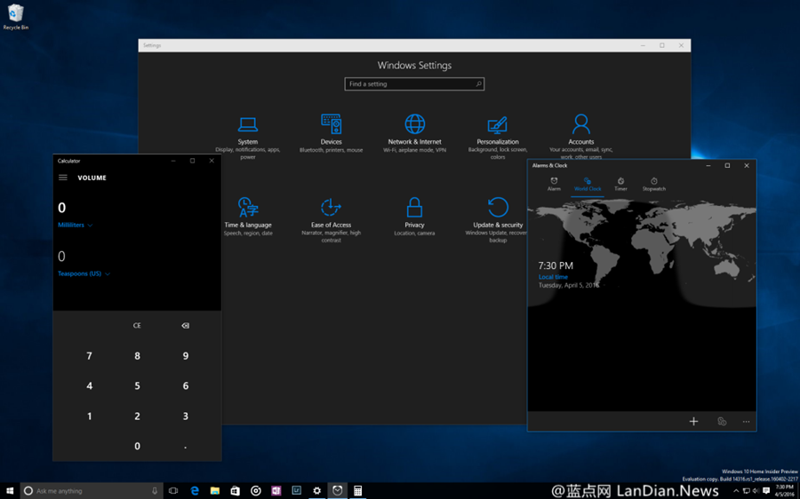 微软已向Windows Insider用户推送了Windows 10 Build 14316版更新