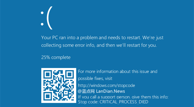 微软准备在Windows 10蓝屏界面增加二维码 方便用户排查错误
