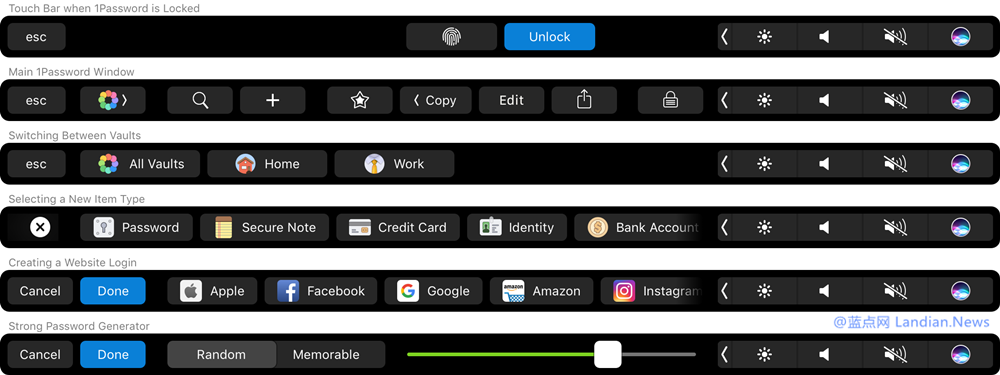 1Password发布新版支持Touch Bar和Touch ID