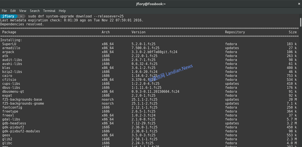 [教程] 如何将 Fedora 24 升级至最新的 Fedora 25 版