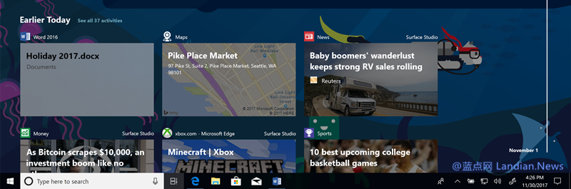 数次跳票的Windows 10时间线功能现已到来