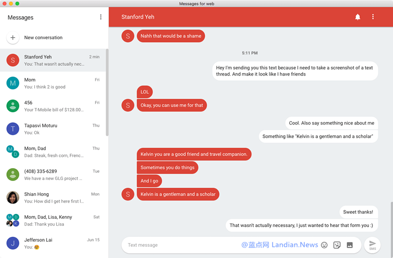 通过电脑发送短信 Android Messages非官方客户端来啦