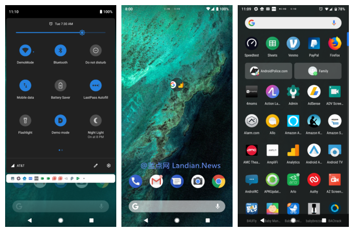 Android P DP4 最新预览版已经支持选择黑色主题模式