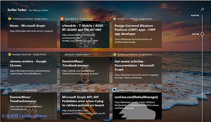 谷歌浏览器可通过扩展启用Windows 10时间线功能