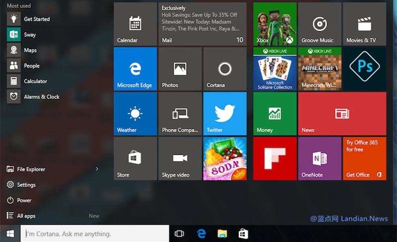 微软正在Windows 10测试版对开始菜单样式进行调整