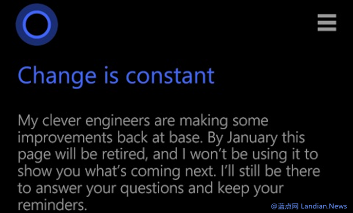 微软小娜提前预告部分功能在Windows Phone平台退役