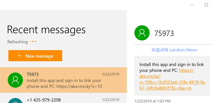 Windows 10「你的手机」应用现已支持识别超链接
