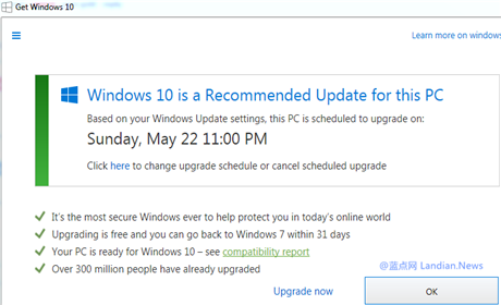 微软将在下月起重新向 Windows 7 发布GWX升级程序