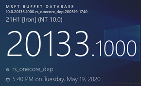 微软工程师泄露Windows 10 21H1早期测试版v2103 Build 20133.1000版