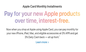 苹果正式宣布用Apple Card可以免息分期购买iPhone、iPad和Mac等产品